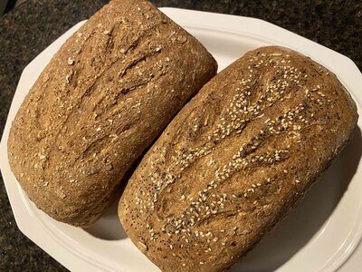 Decorated Wheat Bread Loaves