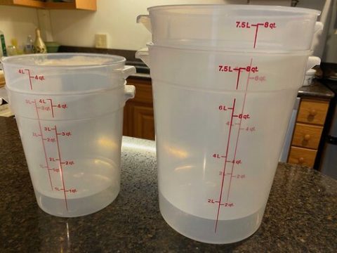 GFS Nesting Containers for sprouting wheat berries.